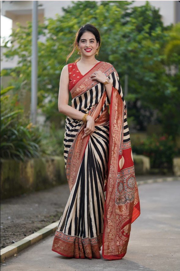 Digital Print Silk Sharee
